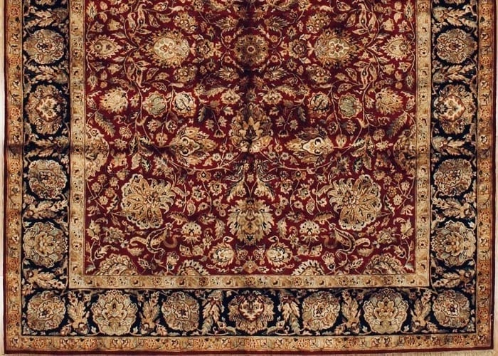 Hand-Knotted Red Navy Wool Oriental Area Rug Jaipur Carpet 8' x 10' - 2