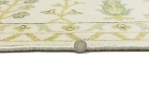 Ivory Floral Traditional 10X14 Oushak Chobi Oriental Rug - 13