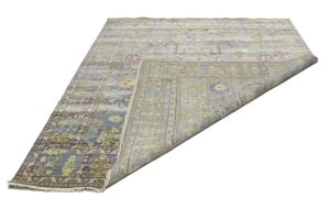 Silver Floral Traditional 8X10 Oushak Chobi Oriental Rug - 14
