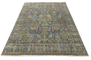 Silver Floral Traditional 8X10 Oushak Chobi Oriental Rug - 3
