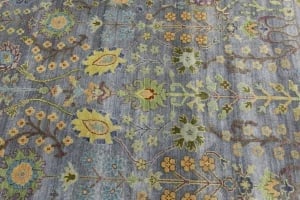 Silver Floral Traditional 8X10 Oushak Chobi Oriental Rug - 8