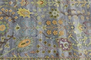 Silver Floral Traditional 8X10 Oushak Chobi Oriental Rug - 9