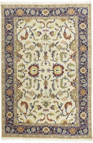 Cream Floral 6X9 Indo-Mahal Oriental Rug (1 of 18)