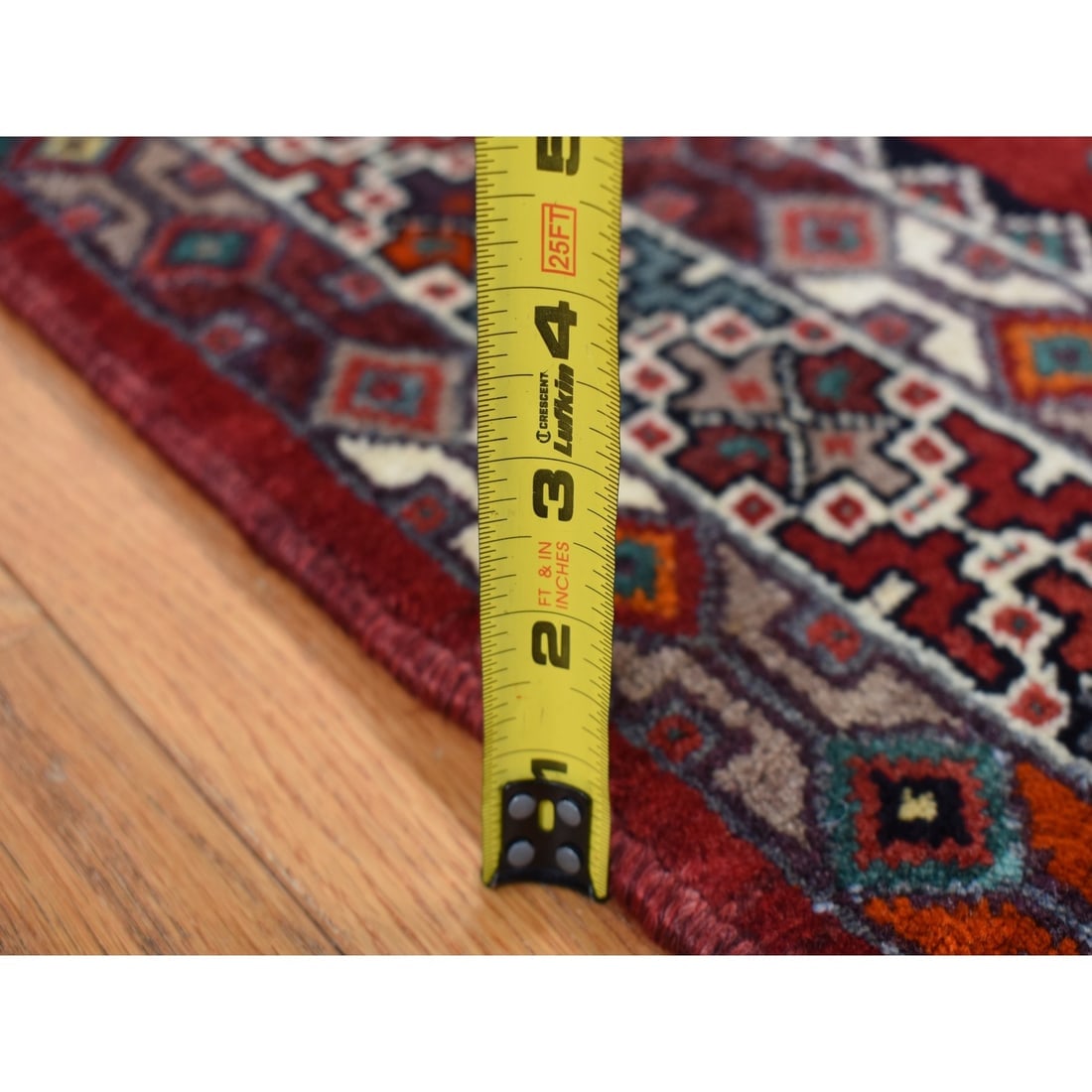 Blue, New Persian Hamadan, Pure Wool, Hand Knotted, Runner Rug - 8