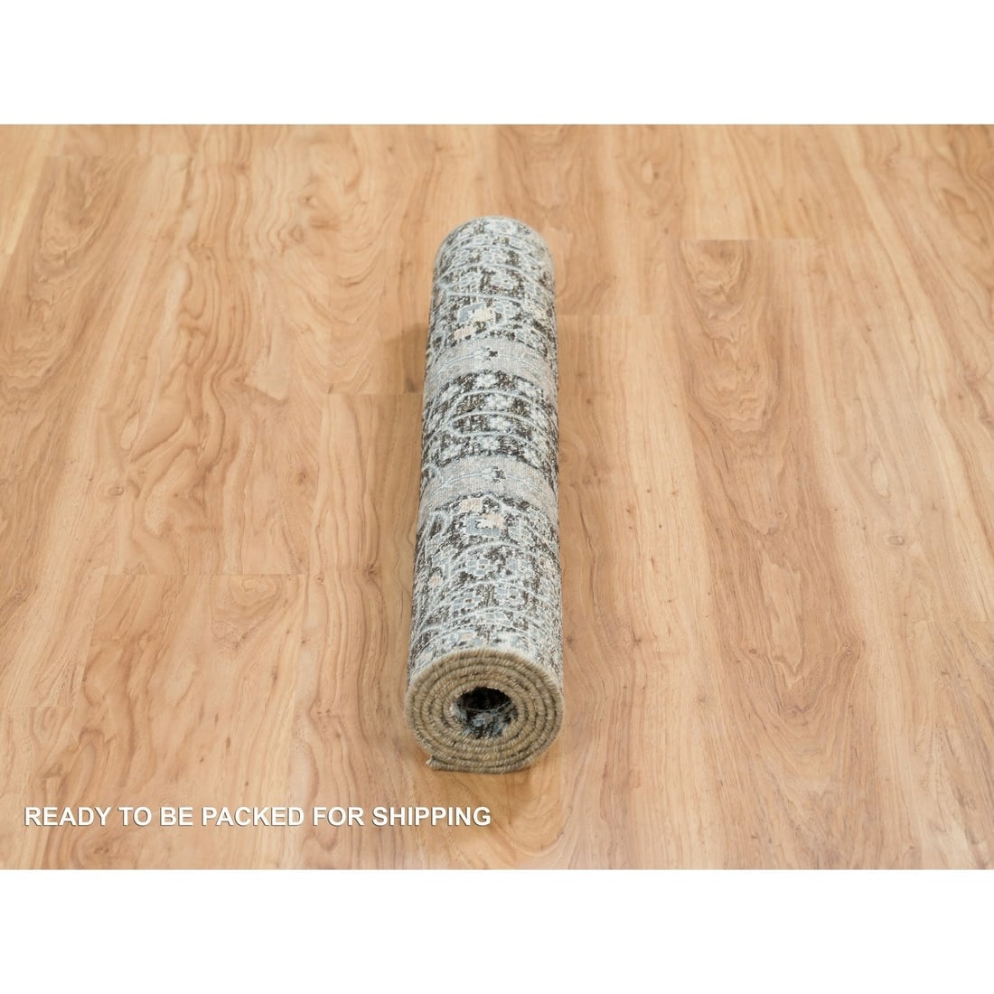 Black Willow and Cypress Tree Design Silk with Wool Hand Knotted Rug - 6