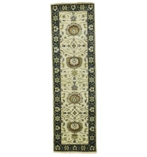 Cream Floral 2'5X8 Osh Chobi Peshawar Oriental Runner Rug: Title:Cream Floral 2'5X8 Osh Chobi Peshawar Oriental Runner Rug Description:Handmade 2'5X8 cream oriental runner made with vegetable dyes (fine wool pile and cotton foundation), superior knot count, a