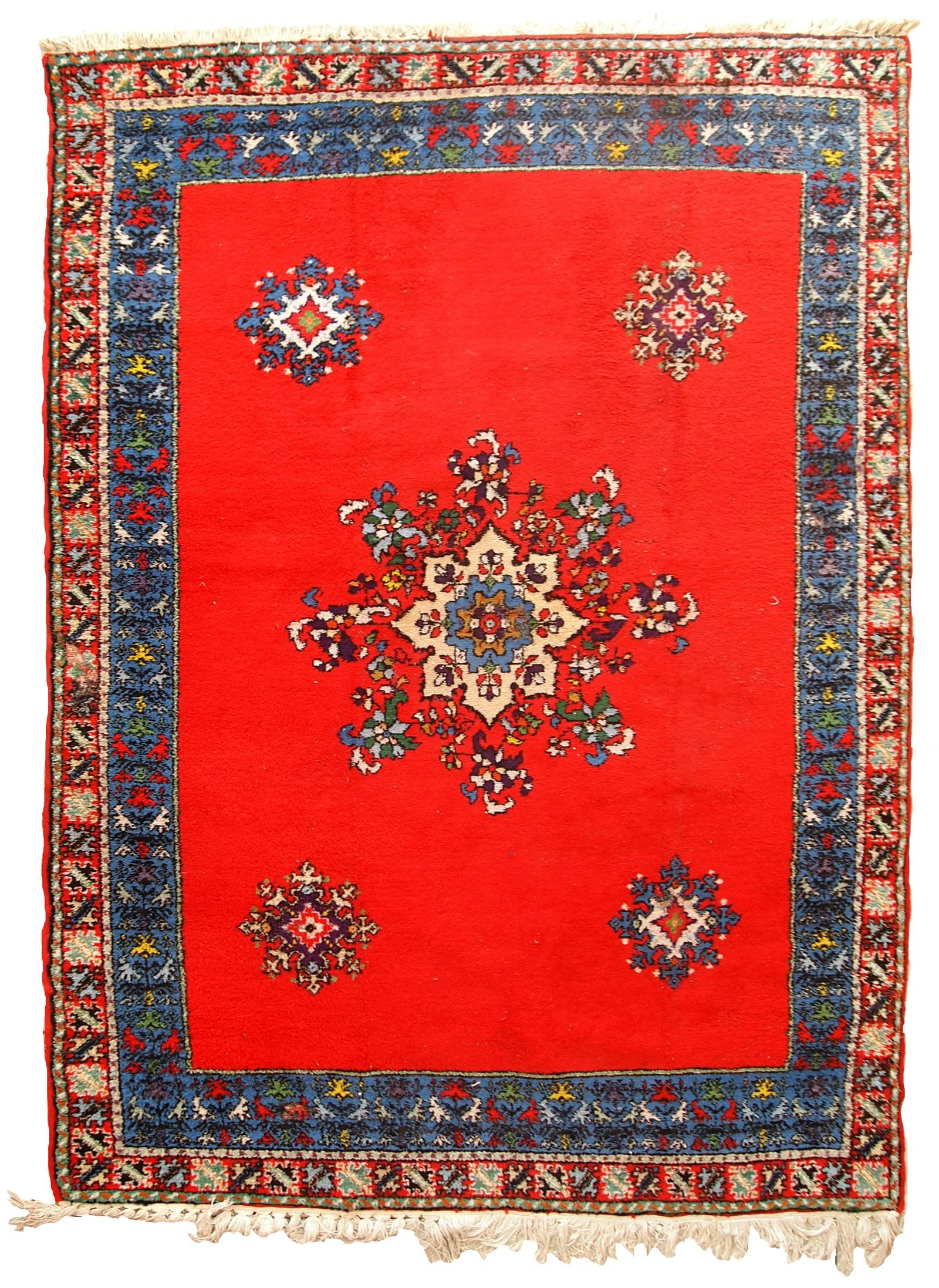 Handmade vintage Moroccan Berber rug 5.6' x 7.9' (170cm x 240cm) 1970s (1 of 9)