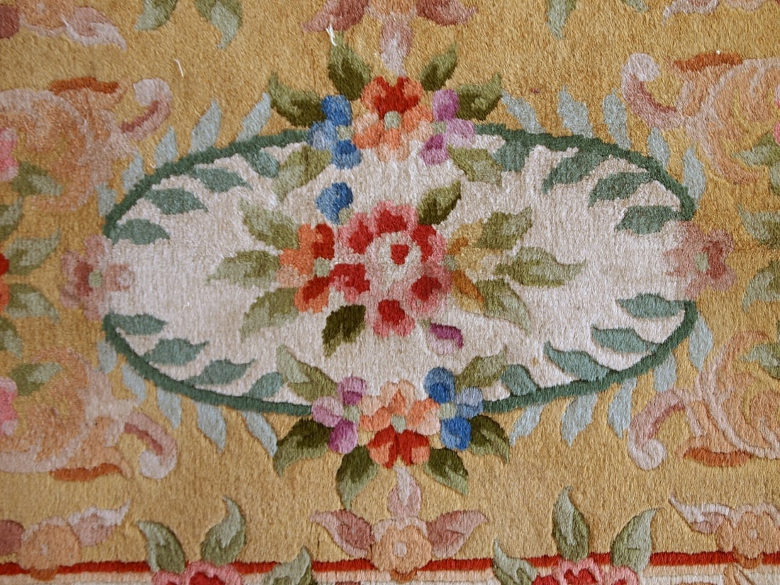 Handmade vintage Art Deco Chinese runner 2.3' x 9.9' (70cm x 303cm) 1970s - 5