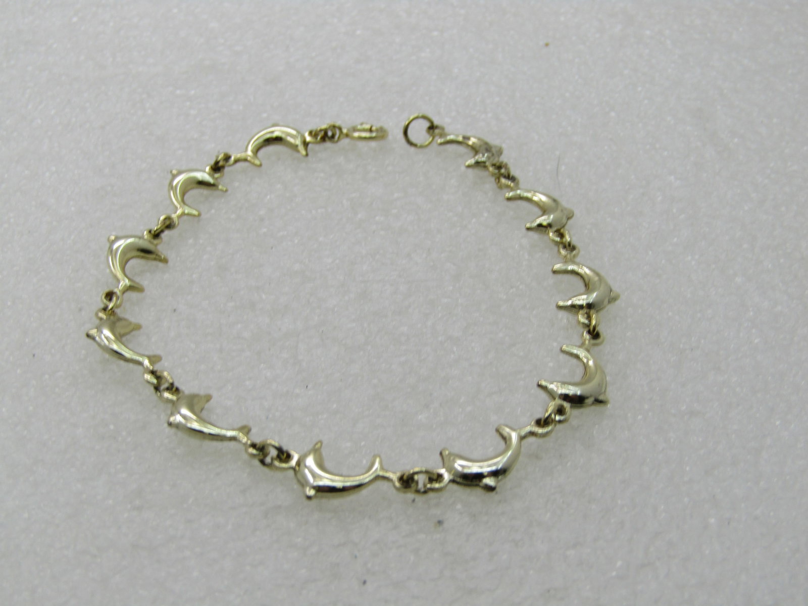 Gold Tone Dolphin Bracelet 7" - 2