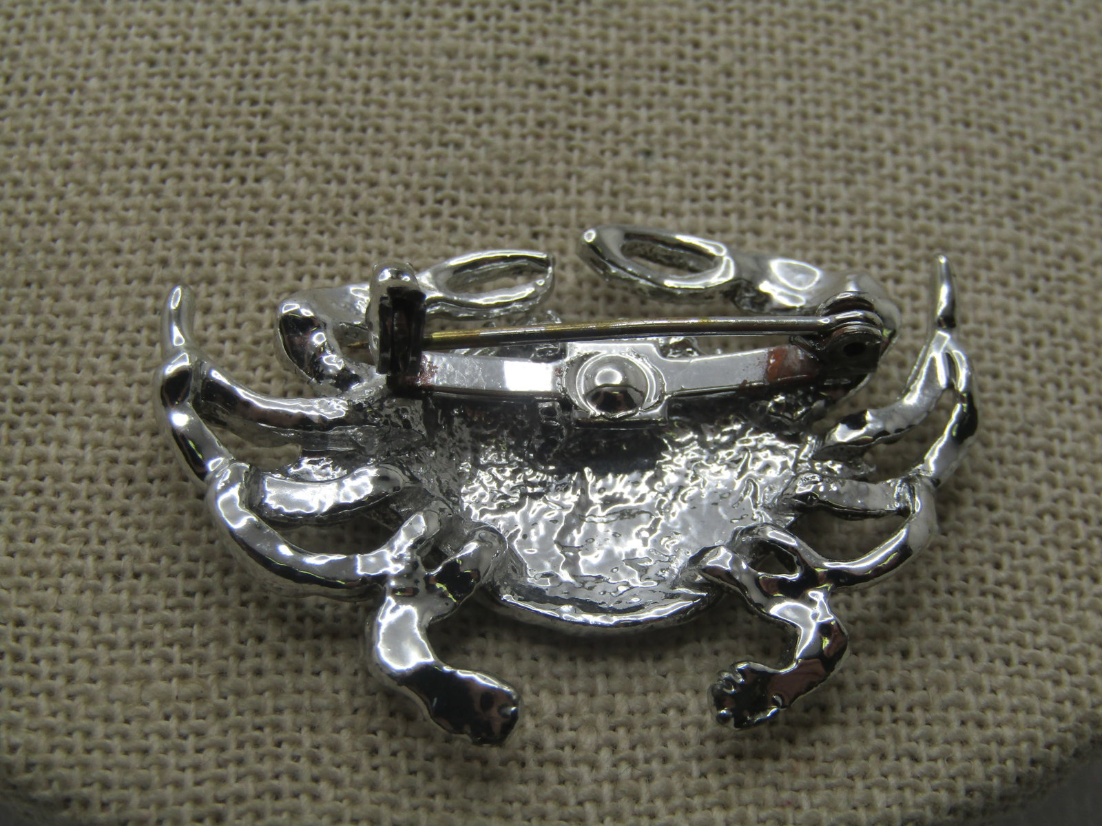 Vintage Crab Brooch, 1960's-1970's, 1.75" Wide - 3