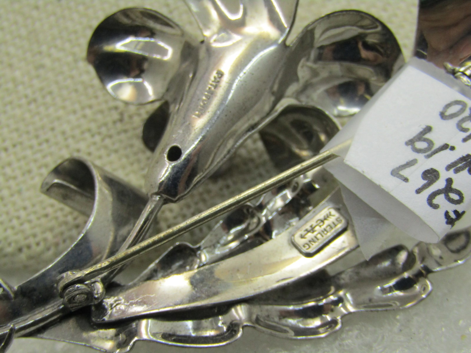 Vintage Sterling Silver Floral Brooch, Signed CA (Carl Art) Sterling, 1940's-1950's - 7
