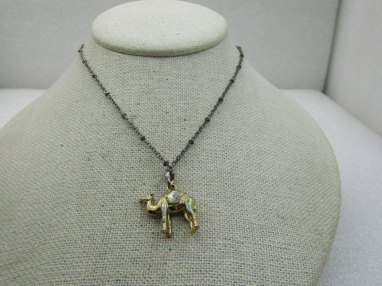 Vintage Rhinestone Camel Necklace, 19", signed NRO - 2