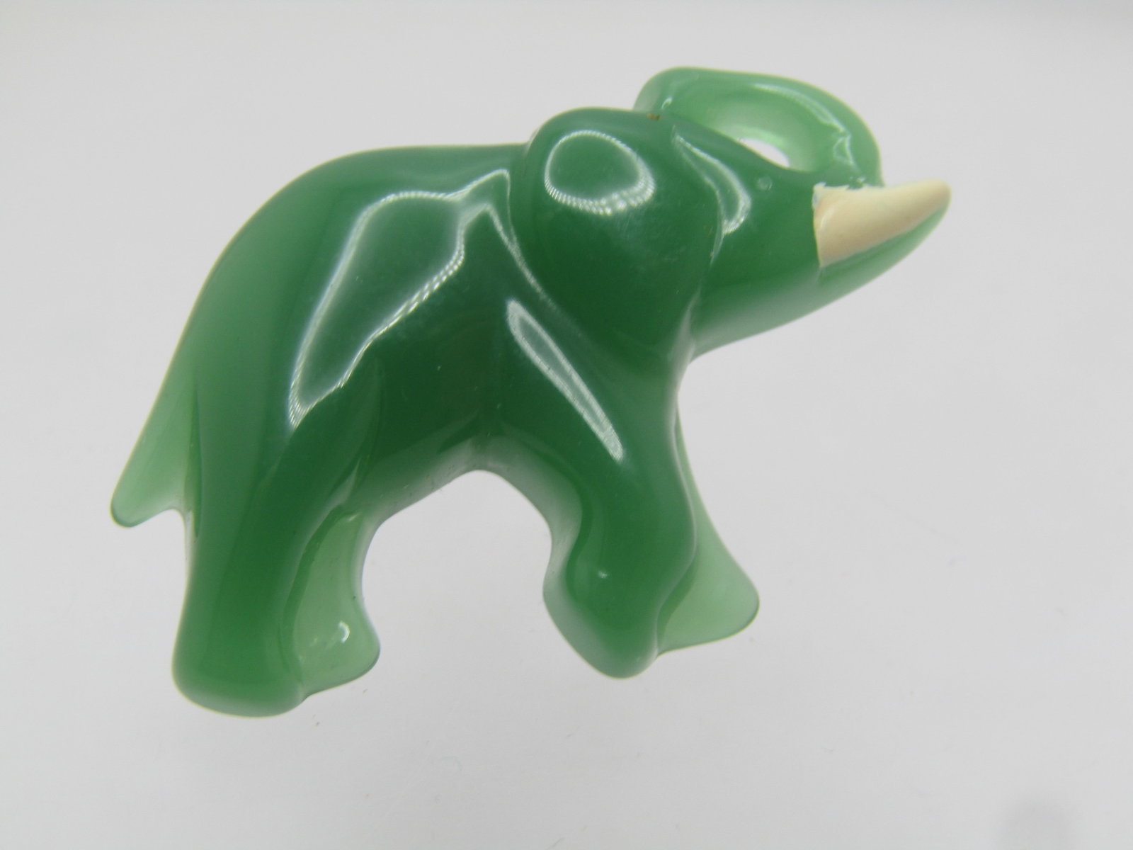 Avon Faux Jade Elephant Tack Pin, 1970's-1980's - 3