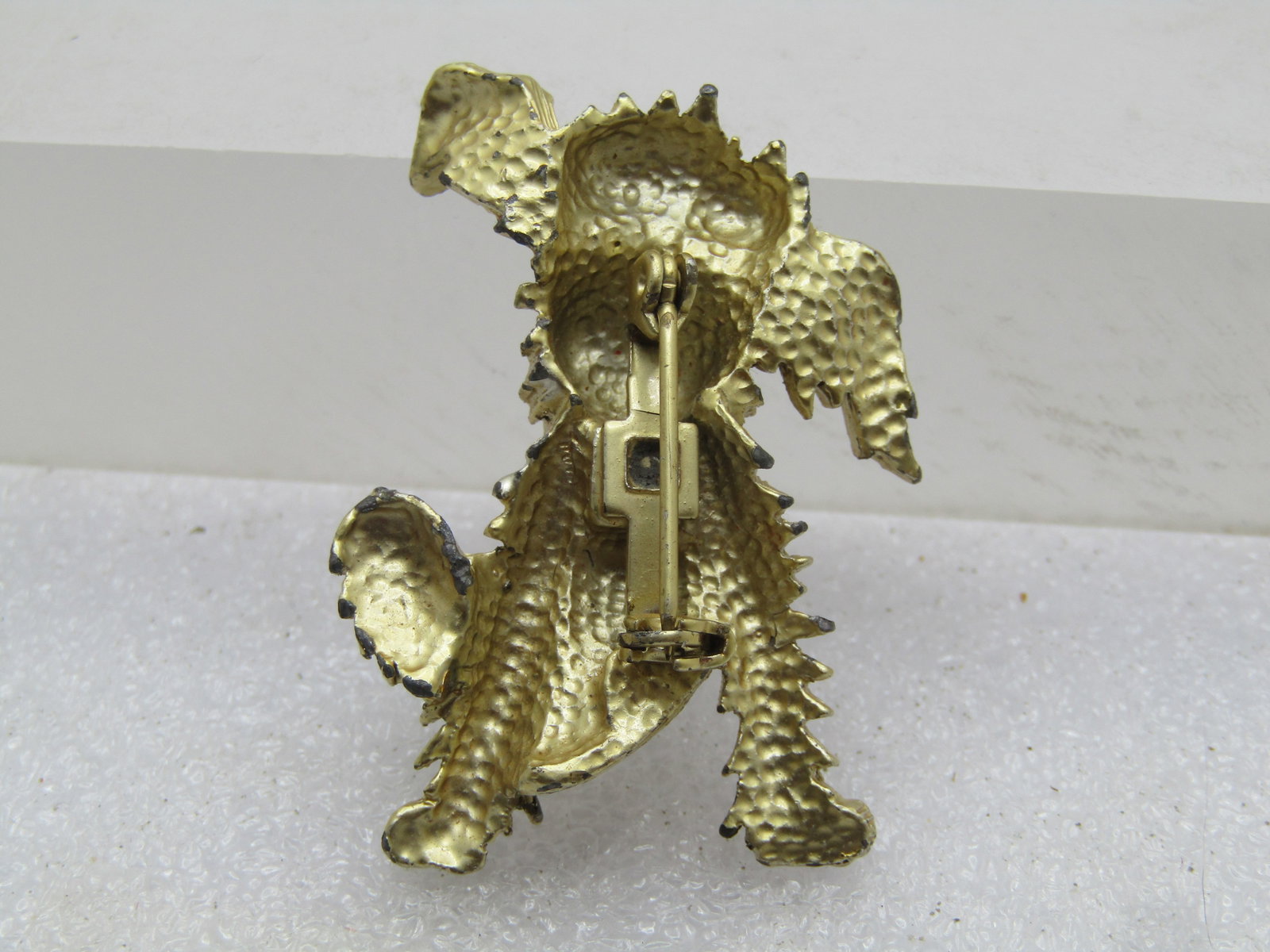 Vintage Terrier Dog Brooch, Rhinestones, 1960's-1970's - 4