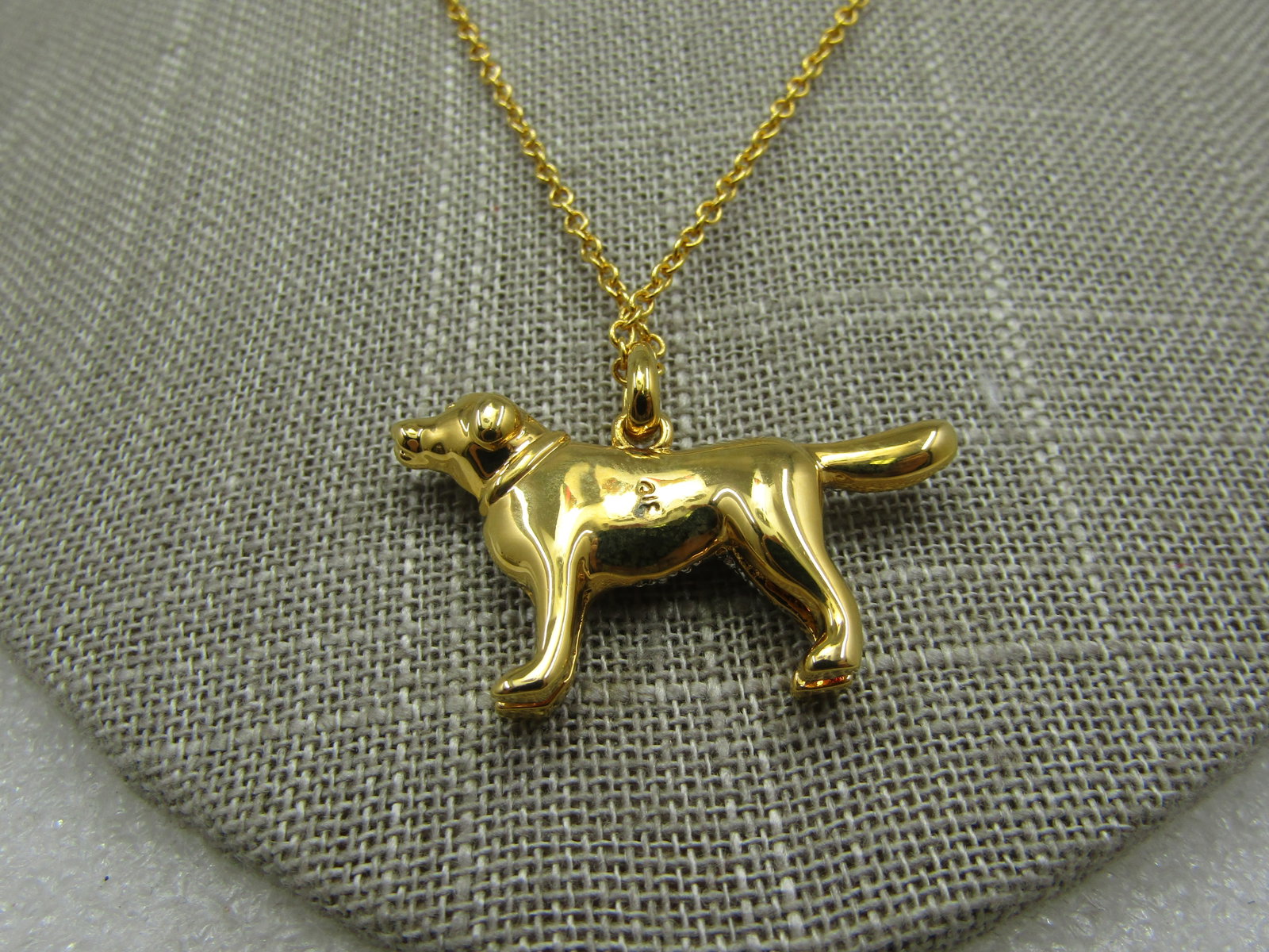 Danbury Mint Rhinestone Retreiver Necklace, 20", Original Box - 7