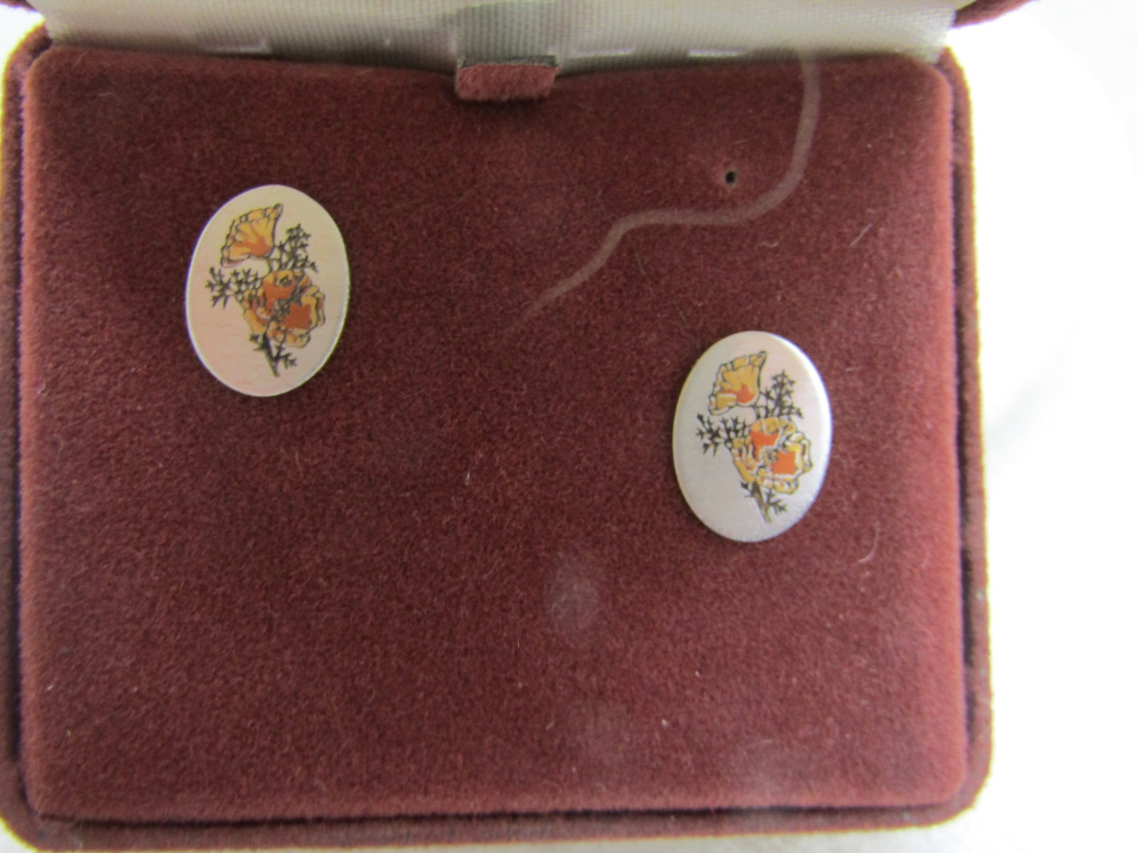 Vintage Reed & Barton Oval Floral Pierced Earrings, New Vintage in Box - 2