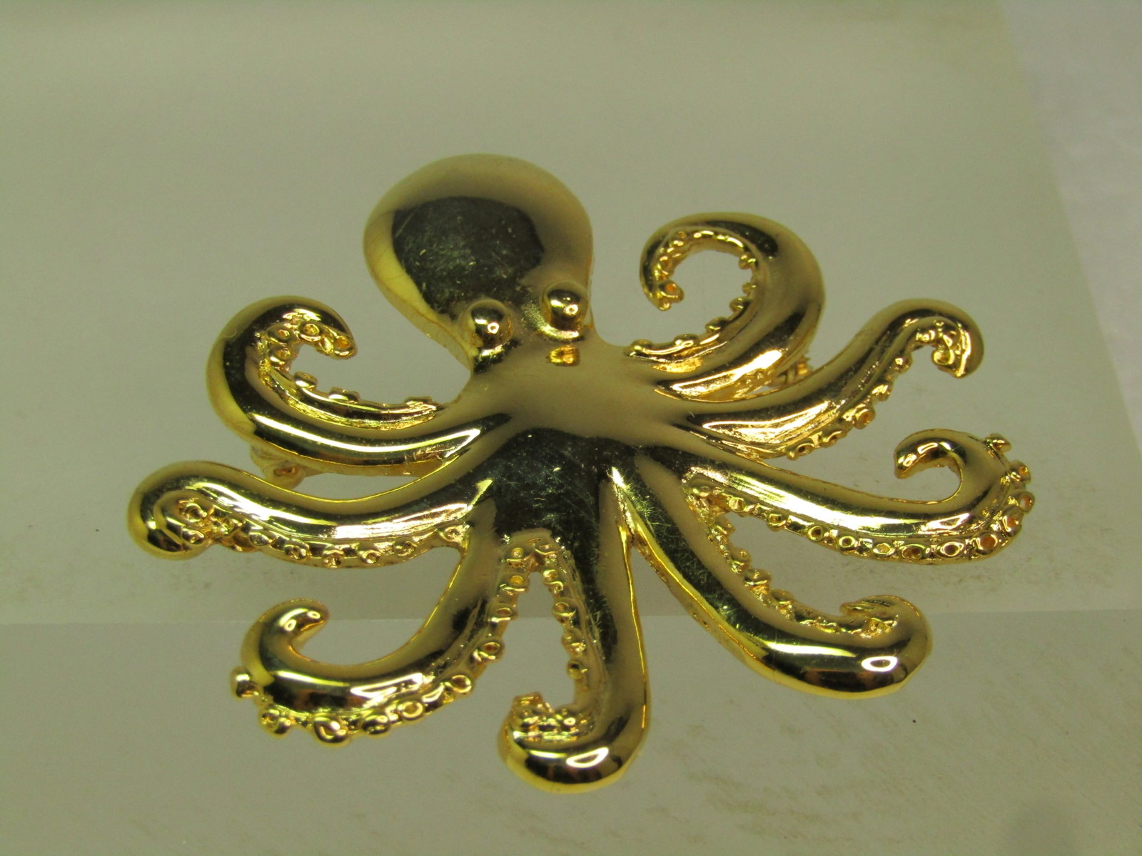 Vintage Octopus Gold Tone Brooch, 1980's-1990's - 2