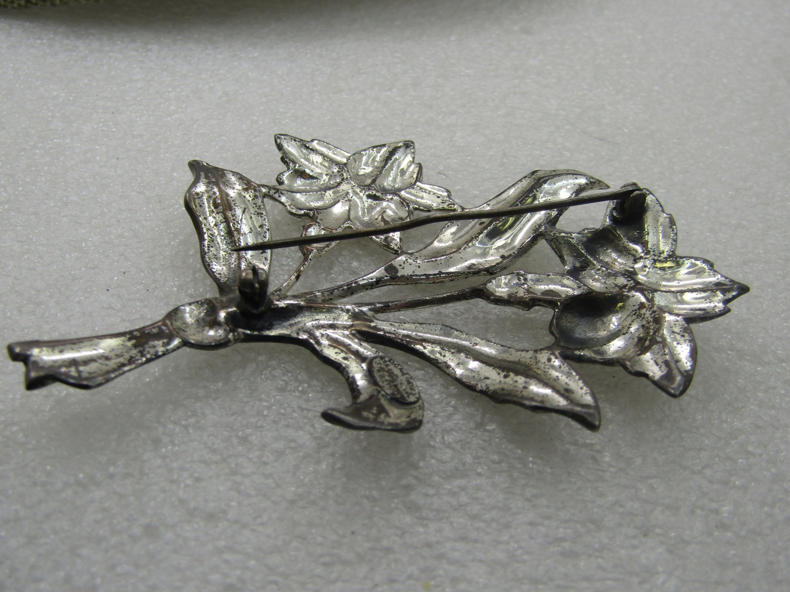 Vintage Sterling Lang Floral Bouquet, Lilies, 1940's, 3" by 2.25" - 7