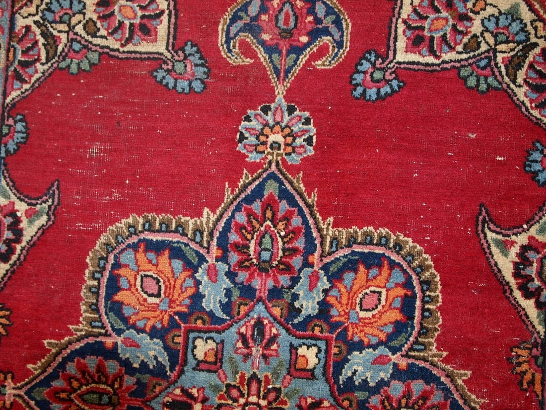 Handmade vintage Persian Kazvin rug 3.3' x 4.7' (100cm x 144cm) 1970s - 4