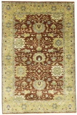 Rust Floral Osh Chobi 6X9 Peshawar Oriental Rug: Title:Rust Floral Osh Chobi 6X9 Peshawar Oriental Rug Description:Handmade 6X9 rust oriental rug made with natural dyes (fine wool pile and cotton foundation), superior knot count, and appealing ancie