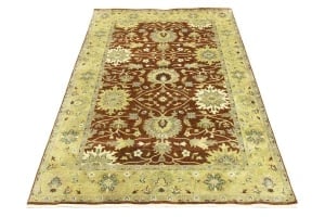 Rust Floral Osh Chobi 6X9 Peshawar Oriental Rug - 3
