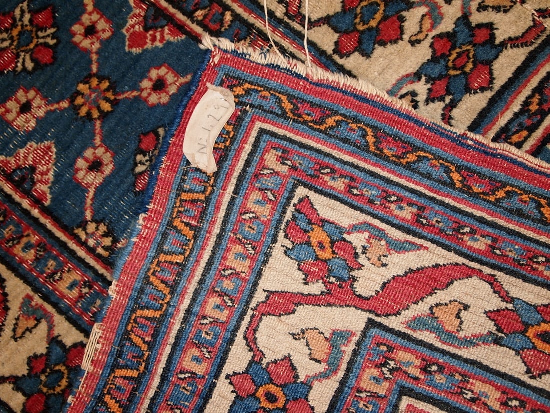 Handmade antique Persian Mashad runner 4.3' x 14' (132cm x 427cm) 1900s - 14