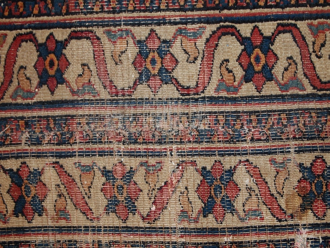 Handmade antique Persian Mashad runner 4.3' x 14' (132cm x 427cm) 1900s - 8