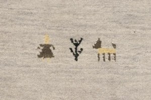 Greige Tribal 9X12 Gabbeh Modern Rug - 8