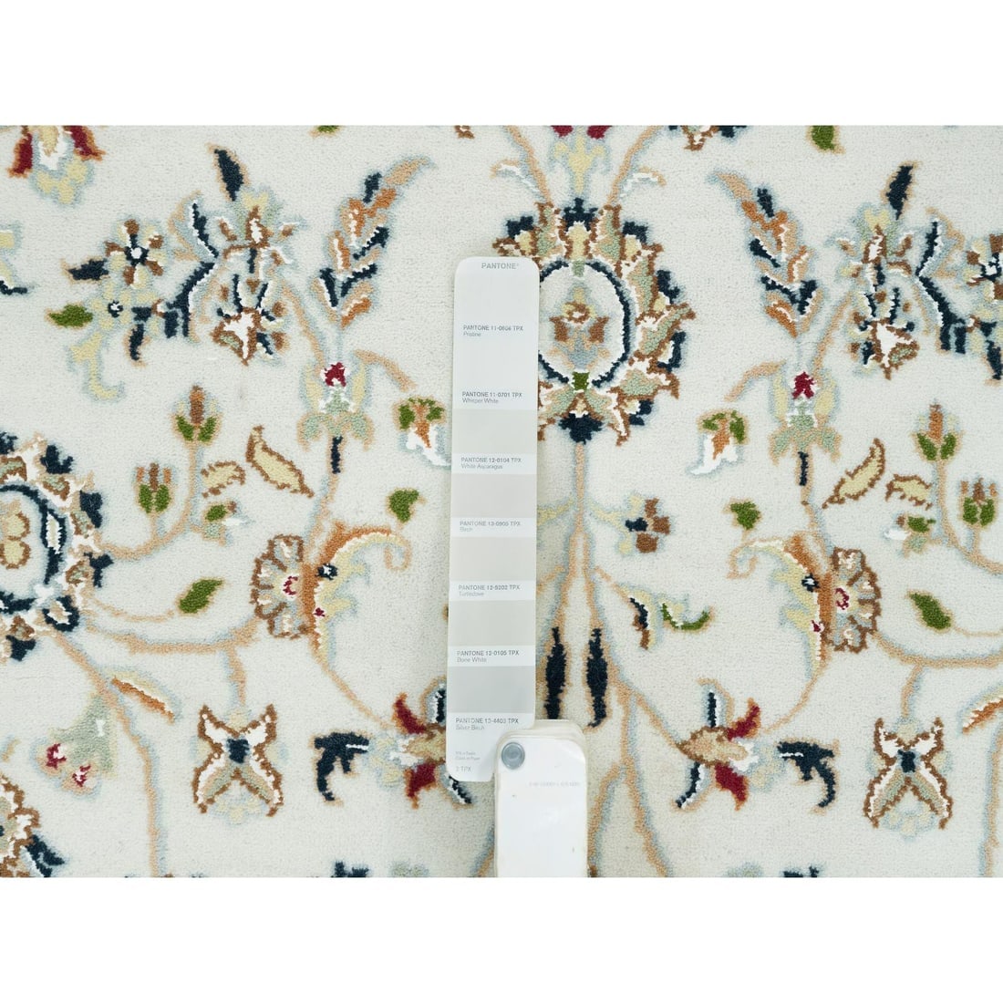 Ivory, Nain Design 250 KPSI, Natural Wool Hand Knotted Rug - 4