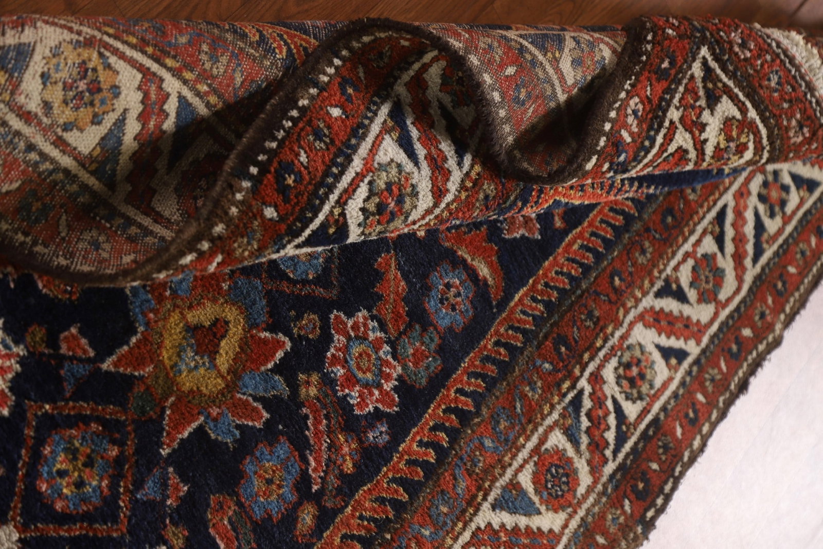 Pre-1900 Vegetable Dye Bakhtiari Persian Rug 4x10 - 18