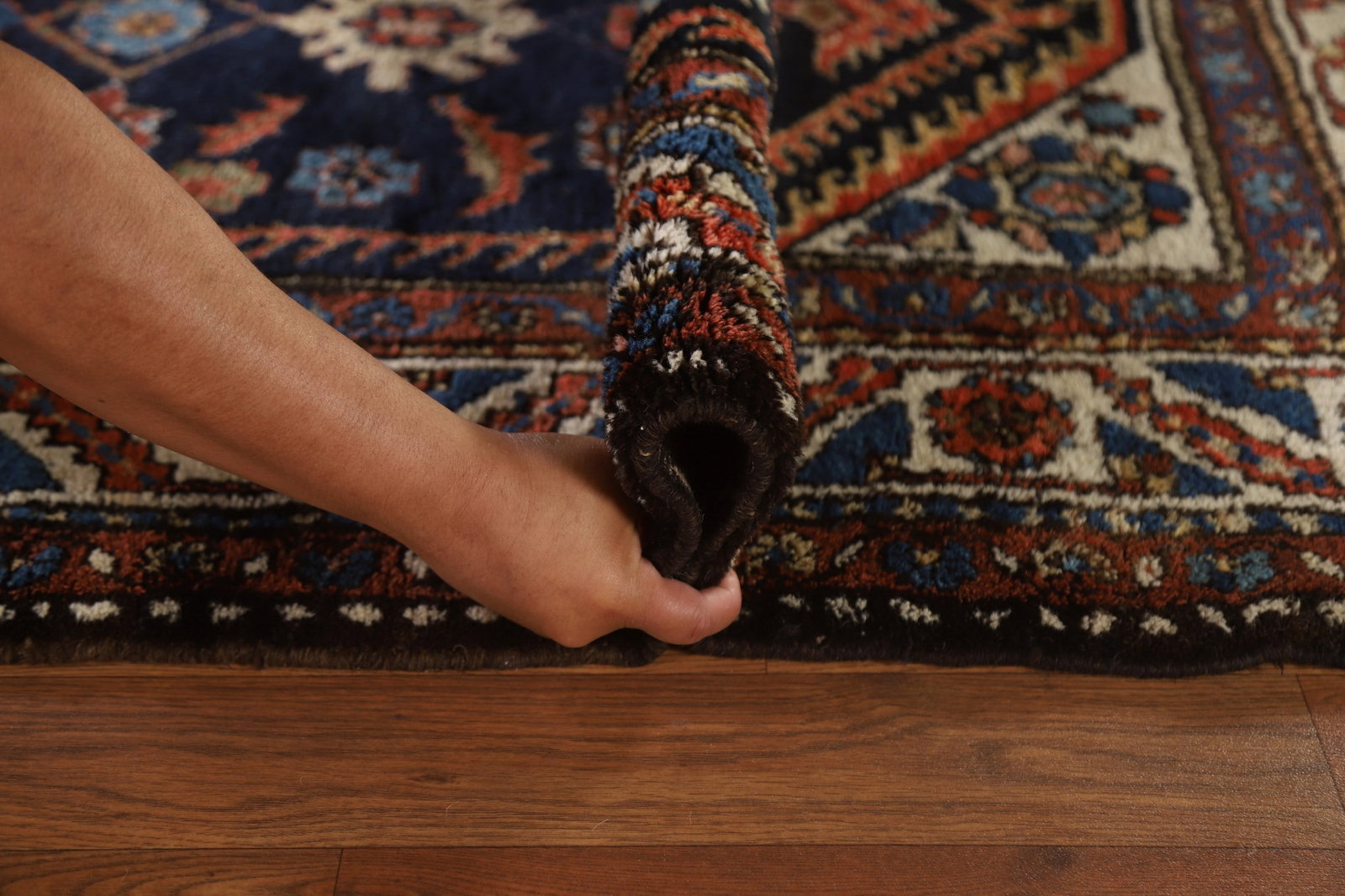 Pre-1900 Vegetable Dye Bakhtiari Persian Rug 4x10 - 19