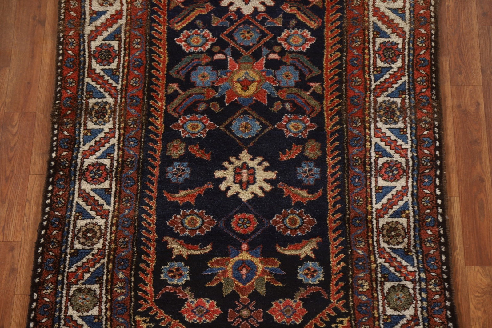 Pre-1900 Vegetable Dye Bakhtiari Persian Rug 4x10 - 3