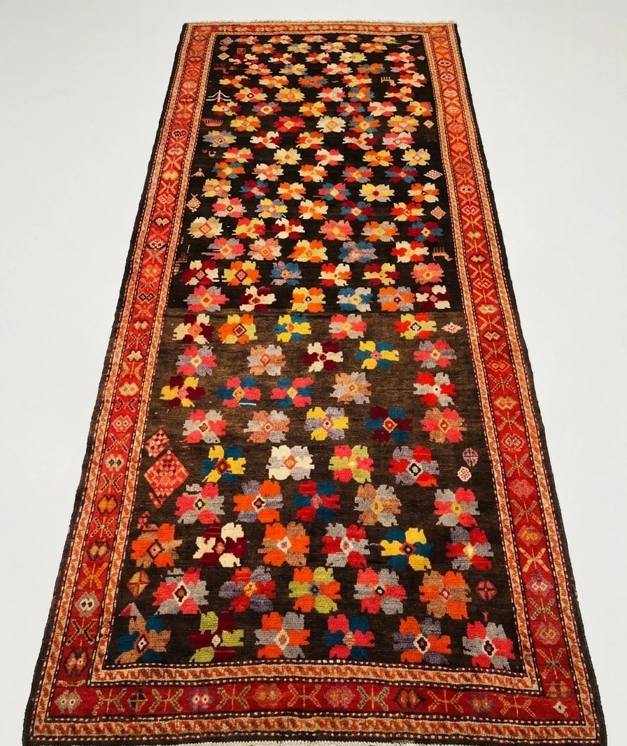 Hand Knotted Caucasian Karabagh Tribal Wool Runner Oriental Area Rug 5' x 11'6" - 9