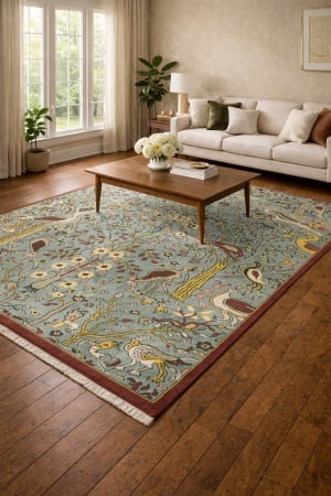 Blue-gray Pictorial Tribal 6X9 Chobi Oriental Rug - 2