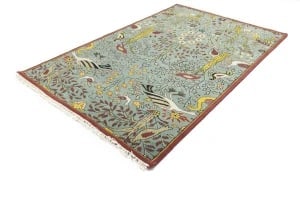 Blue-gray Pictorial Tribal 6X9 Chobi Oriental Rug - 6