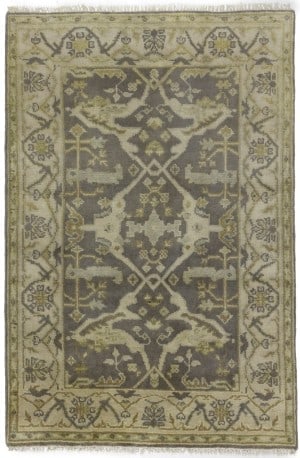 Taupe Floral 4X6 Oushak Oriental Rug: Title:Taupe Floral 4X6 Oushak Oriental Rug Description:Handmade 4X6 gray oriental rug made with natural dyes (fine wool pile and cotton foundation), superior knot count, and appealing ancient designs.