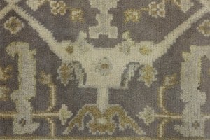 Taupe Floral 4X6 Oushak Oriental Rug - 9