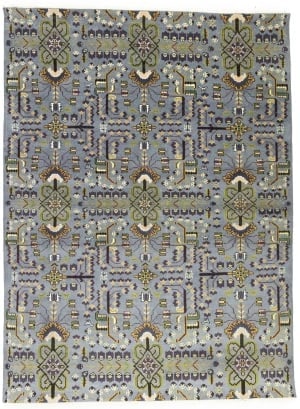 Gray Floral Tribal 9X12 Oriental Rug: Title:Gray Floral Tribal 9X12 Oriental Rug Description:Handmade 9X12 gray oriental rug made with vegetable dyes (fine wool pile and cotton foundation), superior knot count, and appealing ancient desig