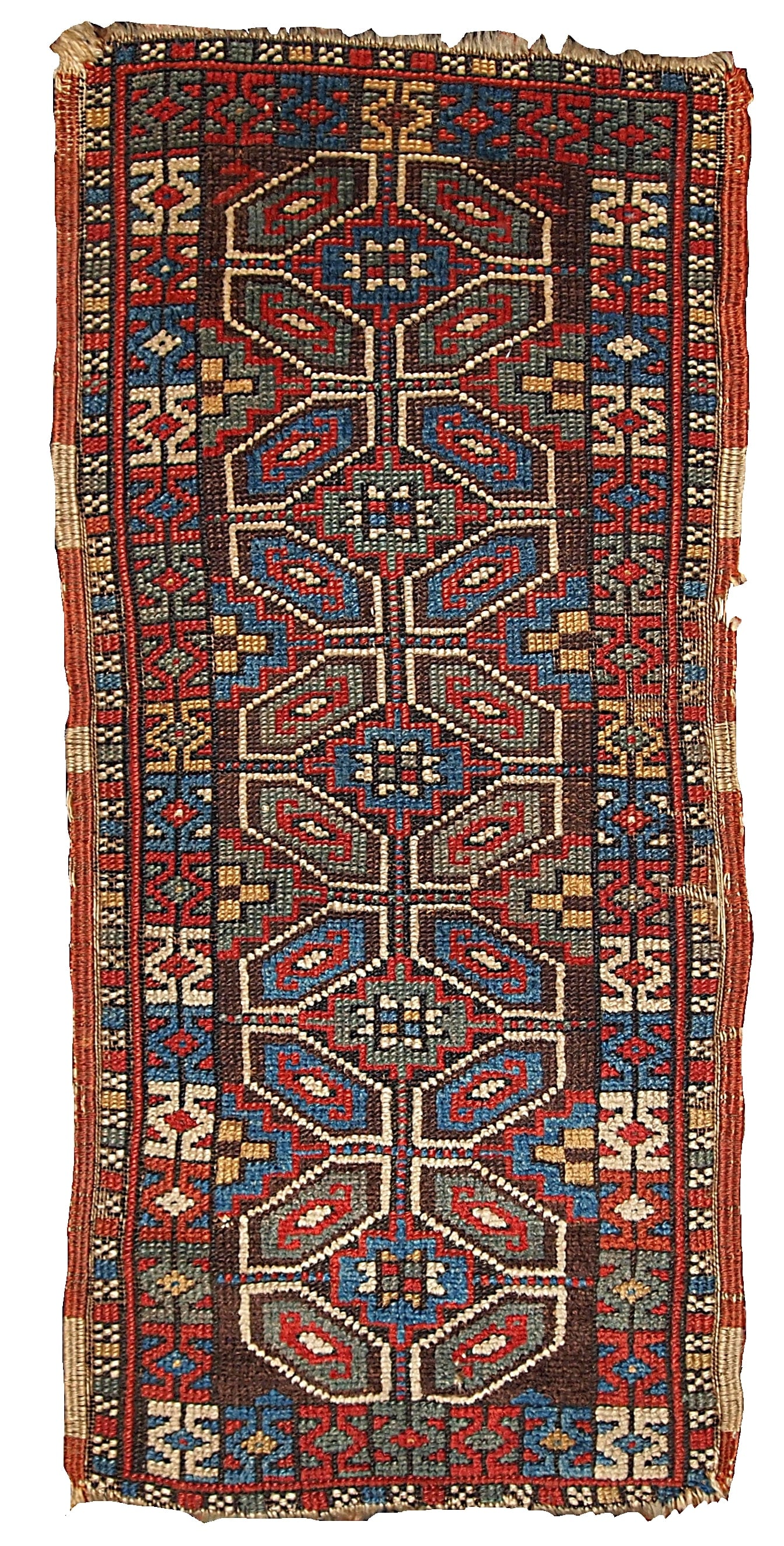 Handmade antique collectible Turkish Yastik rug 1.5' x 3' ( 45cm x 91cm ) 1880s (1 of 5)