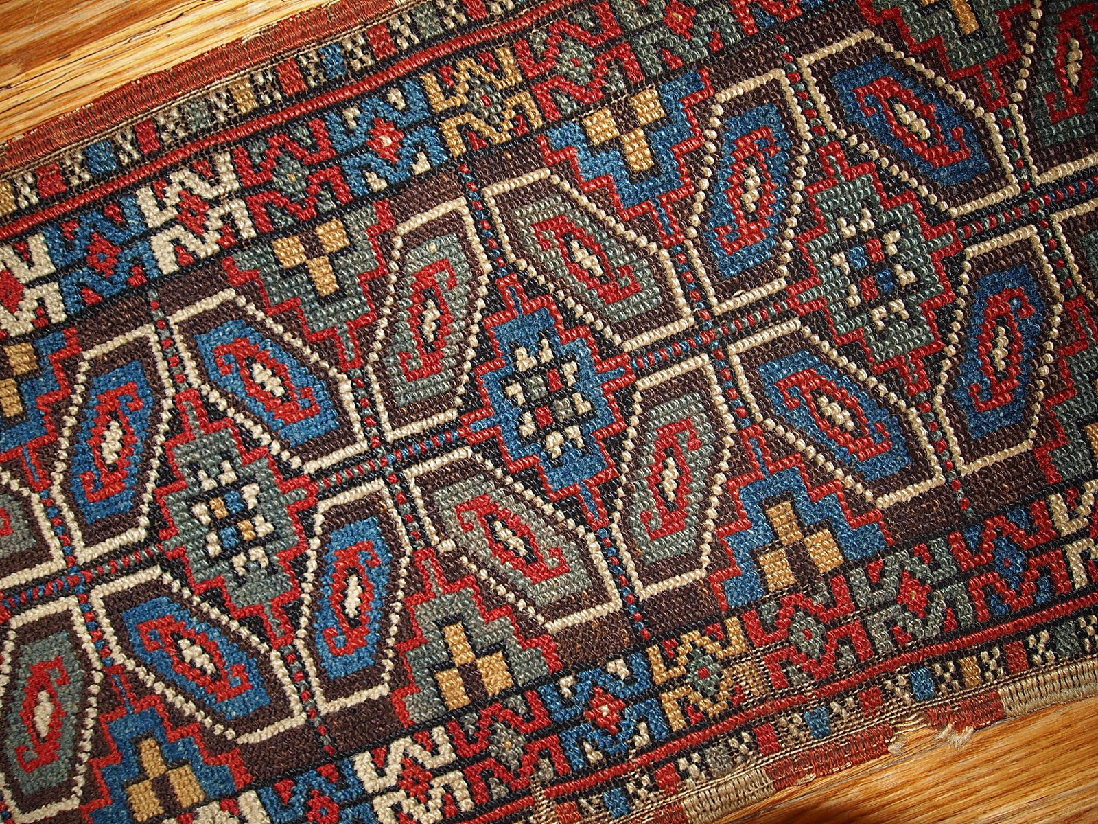 Handmade antique collectible Turkish Yastik rug 1.5' x 3' ( 45cm x 91cm ) 1880s - 3