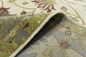 Cream Floral Osh Chobi 12X15 Peshawar Oriental Rug - 10