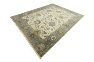 Cream Floral Osh Chobi 12X15 Peshawar Oriental Rug - 16