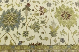 Cream Floral Osh Chobi 12X15 Peshawar Oriental Rug - 4