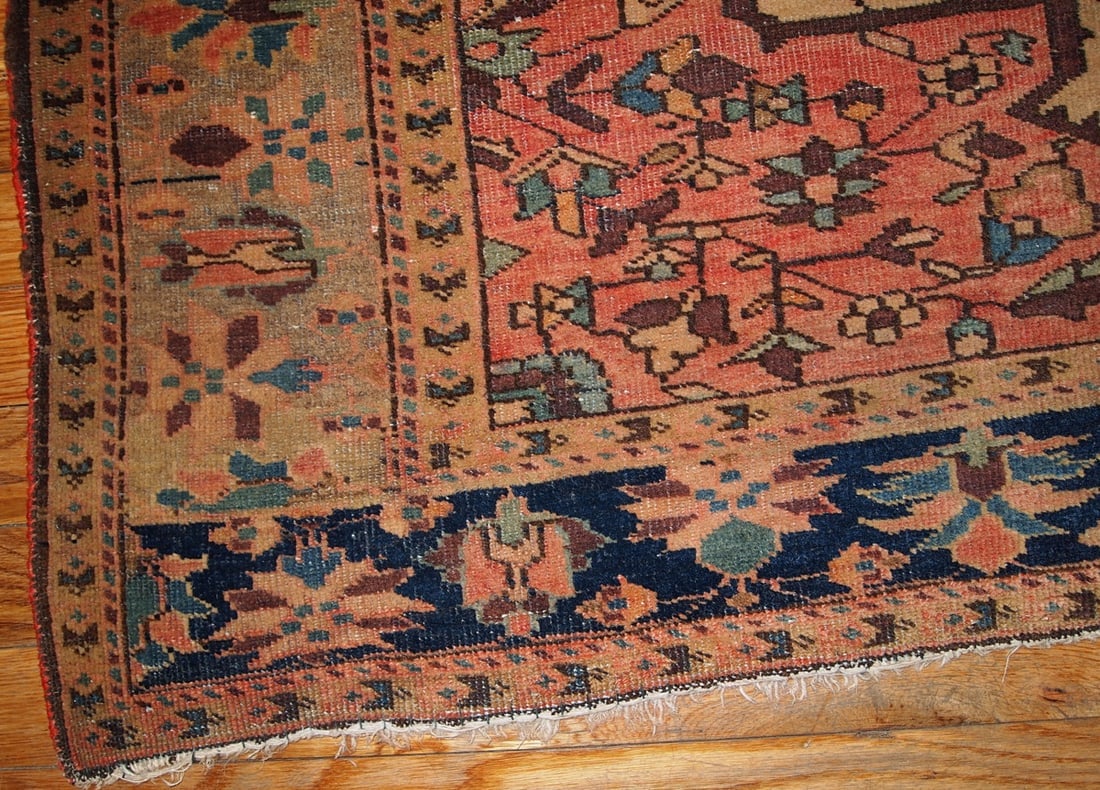 Handmade antique Persian Farahan rug 4.3' x 6.7' (131cm x 204cm) 1910s - 4