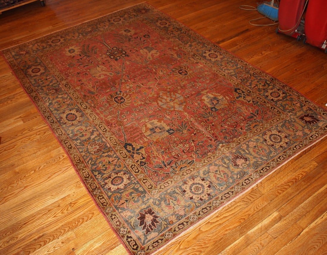 Handmade antique Indian Loristan rug 5.8' x 8.8' ( 176cm x 268cm ) 1880 - 8