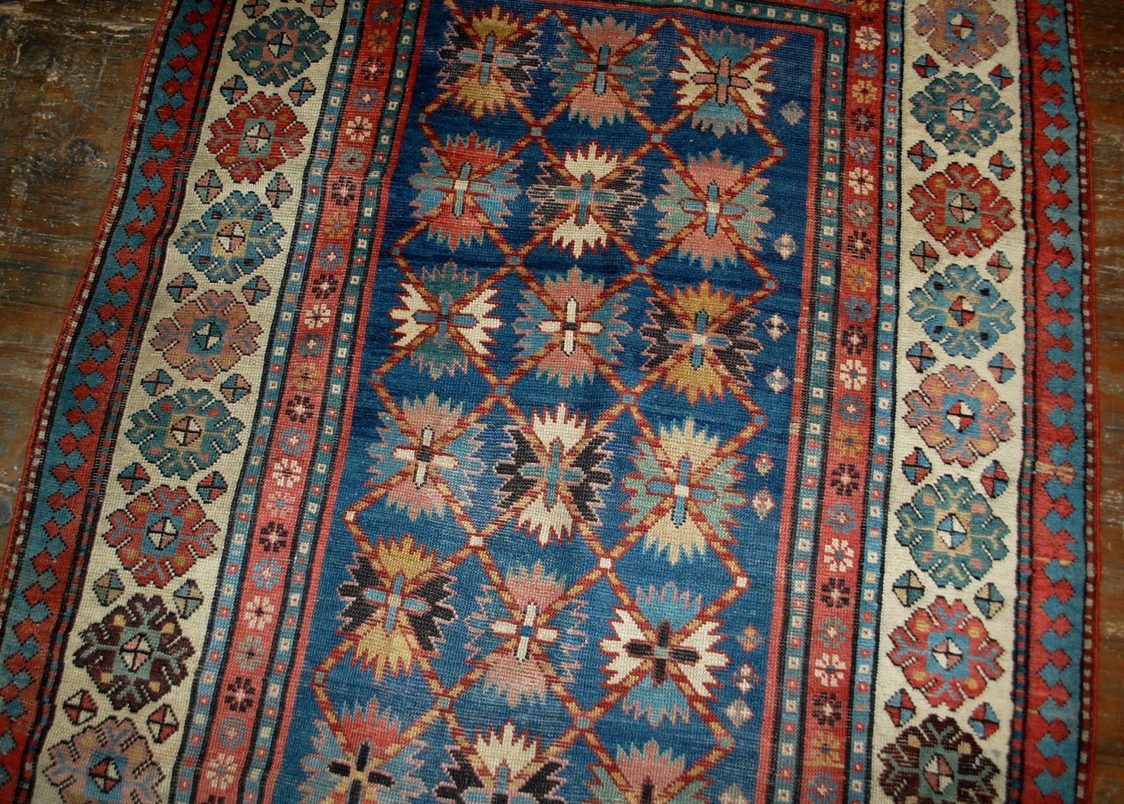 Handmade antique Caucasian Talish rug 4.3' x 8.9' ( 131cm x 271cm ) 1880s - 3