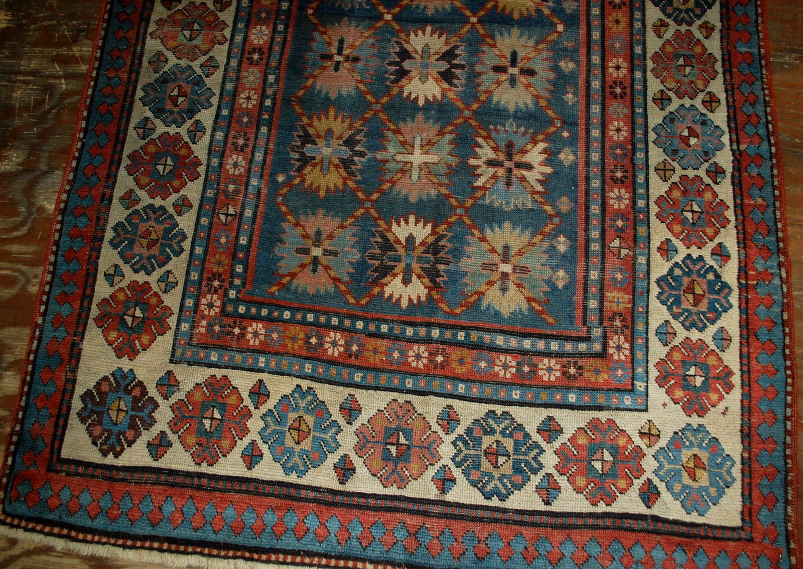 Handmade antique Caucasian Talish rug 4.3' x 8.9' ( 131cm x 271cm ) 1880s - 5