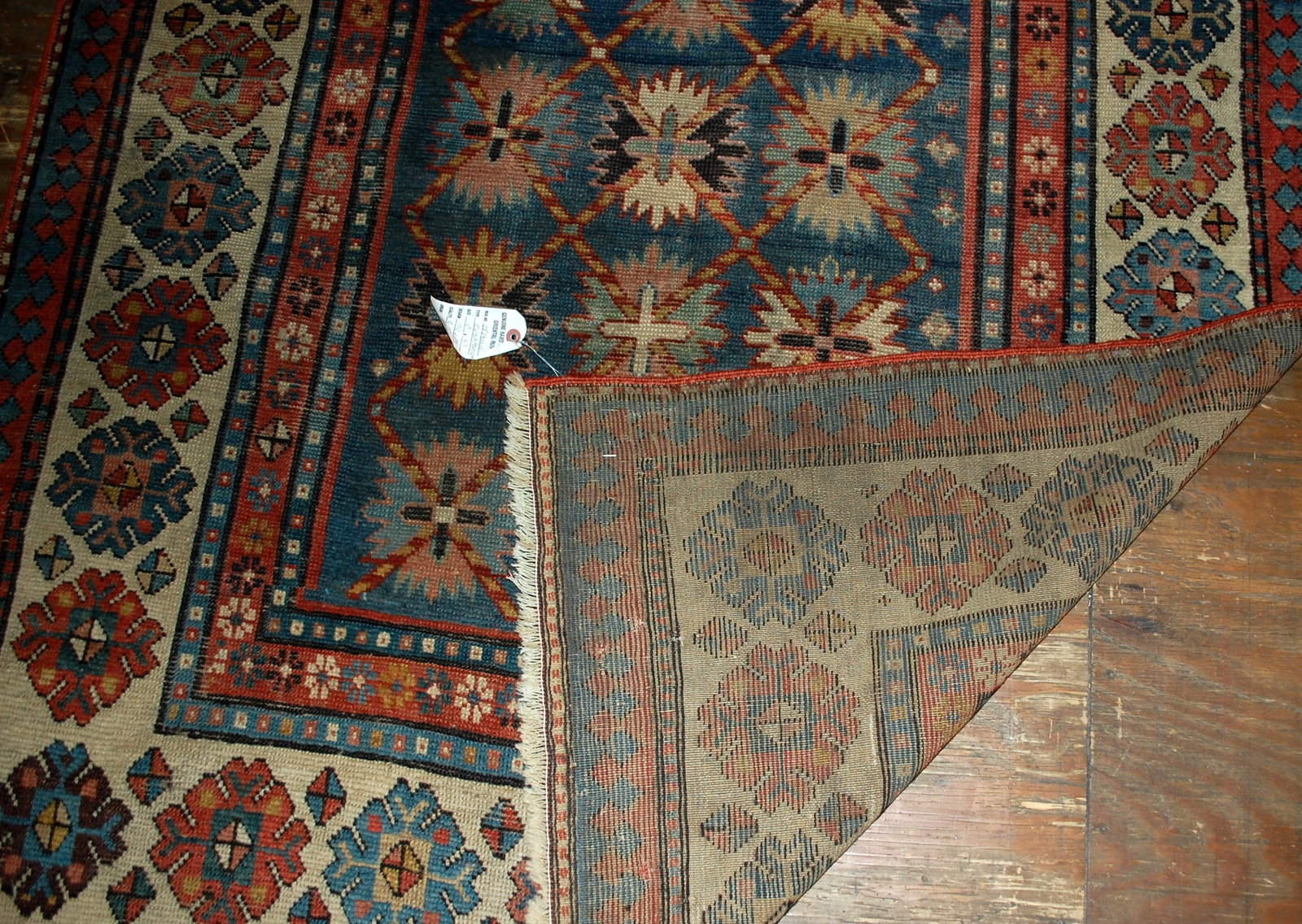 Handmade antique Caucasian Talish rug 4.3' x 8.9' ( 131cm x 271cm ) 1880s - 6