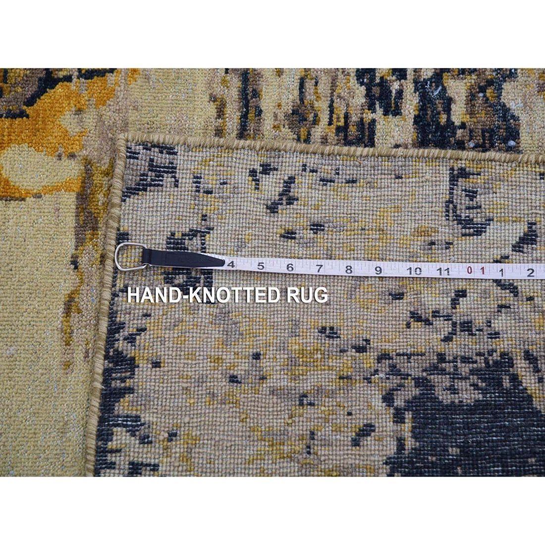 Cosmic Latte Beige Dragon Design Wool Hand Knotted Oriental Rug - 12