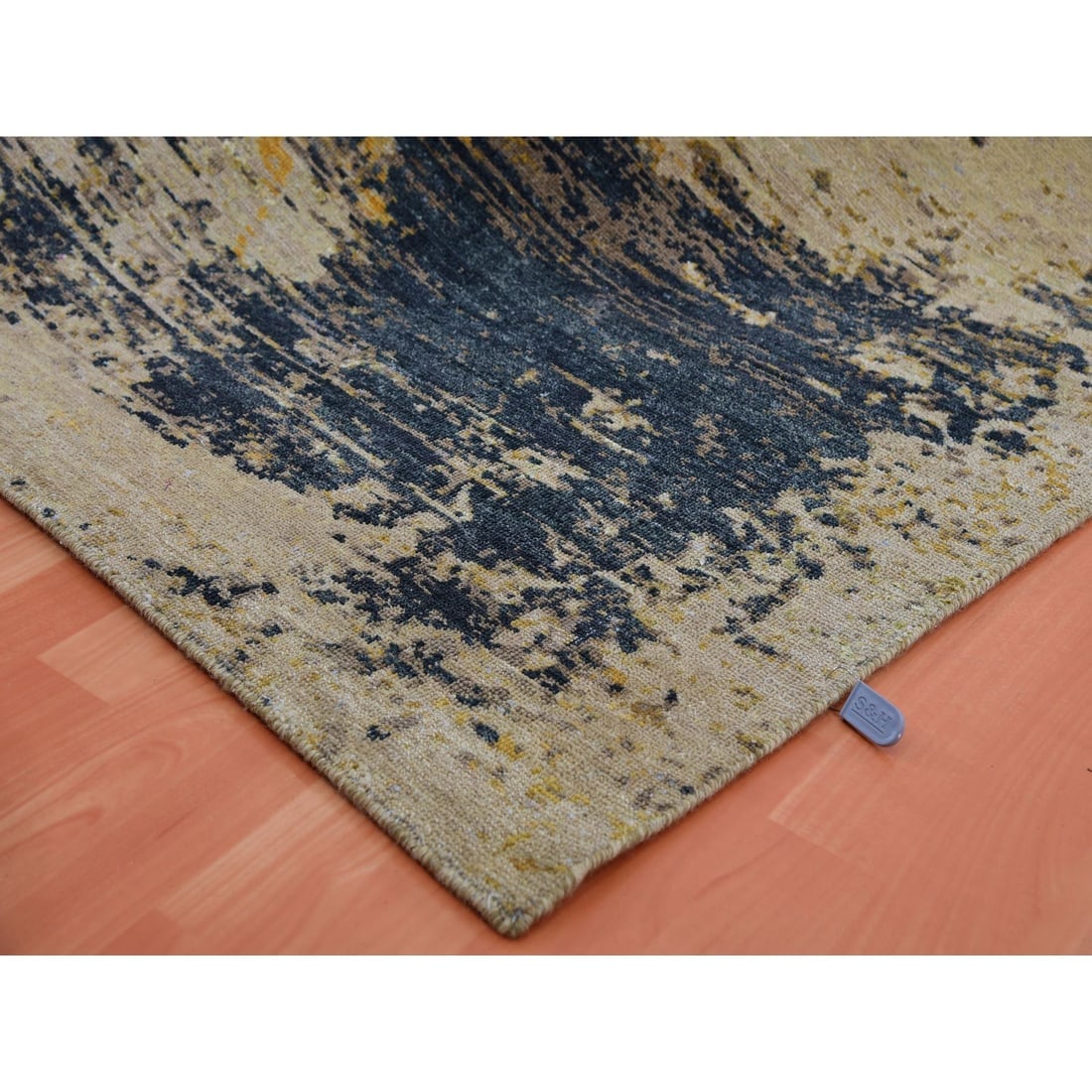 Cosmic Latte Beige Dragon Design Wool Hand Knotted Oriental Rug - 7